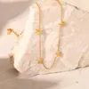 Naszyjniki wisiorek proste 18 -karatowe złoto plisowane gwiazda ze stali nierdzewnej naszyjnik z frędzl