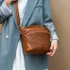 Retro Fashion Rivet PU Läder Messenger Bag för Kvinnor Multi Pocket Shoulder Bag Lady Travel Daily Crossbody Väskor