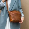 Retro Moda Perçin PU Deri Messenger Çanta Kadınlar Için Çok Cep Omuz Çantası Lady Seyahat Günlük Crossbody Çanta