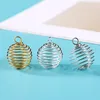 Spirale perle Cages breloques pendentifs bricolage cristaux pierres fabrication de bijoux artisanat approvisionnement or argent couleur