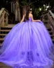 Charmante lila jurken voor quinceanera met 3D bloemenapplicatie Charro vestidos de 15 aos 2022 sweet 16 optochtjurk 322