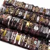 2021 wholale vintage lots 50 different alloy pendent pack mix styl genuine leather bracelets men039s women039s jewelry part5869061