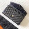 Ladies Fashion Designer Luxury Caviar Matelass Envelope Flap Wallet Grain de Poudre präglad lädermynt Purse Key Pouch Business2853