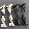 Lüks Tasarımcı Ayakkabı Marmont Pompalar Kadın İşlemeli Deri Orta Topuk Pompa Arılar ve Yıldızlar Saçak Detay Üzerinde Katlanır Düğün Parti Ayakkabıları US11 NO 28