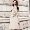 FTLZZ Autumn Winter Women Women Terctlar Twonder Double Breadted Trench Office Lady Stand Long Trench مع حزام 210915