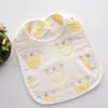 Top quality newborn Baby Bibs Burp Cloths saliva towel male female Enlarged Bib Snap buckle blue yellow 360 degree Feeding waterproof Bib eating Bag 6 layers of gauze