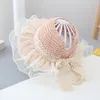 Chapeau de princesse en paille pour bébé fille, casquette de plage, en dentelle, protection solaire, Panama, chapeaux seau pour enfants, accessoires pour filles de 2 à 5 ans