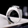 Grande bague en cristal de luxe pour hommes, en argent estampillé 925, originale, à la mode, bijoux de fête de mariage, cadeaux de vacances