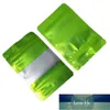 100Pcs/Lot Green Stand Up Aluminum Foil Frosted Transparent Window Bag Food Dried Fruit Candy Coffee Snacks Zip Lock Tear Notch