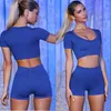 1/6pcs Kadın Spor Giyim Yoga Set Gym Giyim Takibi Uzun Kollu Mahsul Top Yüksek Bel Dikli Taytlar Fitness Spor Takımları 220513