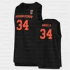 SJ98 C202 Oregon State Beavers NCAA Black College Basketball 2021 Jersey 0 Gianni Hunt 1 Maurice Calloo 2 Jarod Lucas Hollins Thompson Alatishe