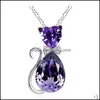 Hanger kettingen Pretty Crystal Cat ketting vrouwen sleutelbeen ketting schattige Oostenrijkse carshop2006 drop levering 2021 sieraden PE carshop2006 dh97i