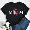 Mode Frauen T Shirt Mom Schmetterling Floral Print Weibliche Kurzarm Tops Sommer T-shirts Dame Streetwear