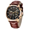 Orologi da polso Orologi da uomo LIGE Cronografo in pelle di marca superiore Impermeabile Sport Automatico Data Orologio al quarzo per uomo Relogio MasculinoWristwatc