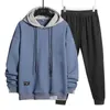 Printemps automne hommes survêtement décontracté ensemble mâle Joggers vêtements de sport à capuche sweat à capuche pantalons 2 pièces ensembles Hip Hop course costume de sport 220815