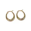 925 Silber Needle Hoop Big Circle Ohrringe, vergoldet, hochglanzpoliert, Statement-Schmuck für Frauen und Mädchen