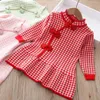 Abiti da ragazza Vintage Winter Autumn Girls Princess Dress Children Bambini Bambini a maglieria Cheongsam a maniche lunghe ADK1498Girl's