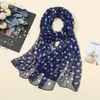 Fashion Polk Dot Designer Scarf Georgette Chiffon Hijab Scarf Long Shawls Women Foulard Muslim Headscarf Wraps