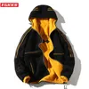 FGKKS MĘŻCZYZN MĘŻCZYZN PLUSH COURM SIDY KOLOR MENS Fashion Coats Marka ciepła płaszcz zużycie obu boków kurtki zimowe mężczyzna 201104