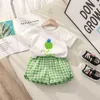 服セット夏生まれの赤ちゃん女の子服ファッション花トップパンツ 2 個かわいい 0-24month ため GirlsClothing