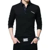 Camisetas masculinas da marca Feers Men Long Shirt Urndown Stripe Designer Camisa Slim Fit Casual Casual Casual Male Plus Size 220830