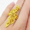 Anneaux de mariage Open Peacock Ring Yellow Gold Filled Womens Phoenix Bridal Jewelry1