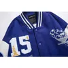 HARAJUKU HIP HOP Baseball Kurtka mężczyzn Mężczyzn Kobiet Letter Flocking Patchwork Varsity Jacket 2022 Autumn Płaszcz Streetwear T220728