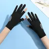 Five Fingers Gloves Silk Thin Women Summer Anti-UV Breathable Drive Sunscreen Sports Cover Scars Elasticity Cycling Non-Slip Fishing TK3