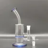 7,8 "Blå Singelskikt Filter Hookah Vattenrör Bong Glas Bongs Waterpipe 14mm Bowl