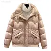 Women Jacket Sparkle Metallic Color Cotton Long Sleeve Zipper Tjock Warm Loose Lady Lady Coats Winter New Chic Outwear L220730