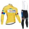 2024 Colombia Cycling Team Long Jersey Cykel Shorts Bib Set Ropa Ciclismo Mens Mtb Shirt Autumn Pro Cyching Maillot Bottenkläder