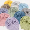 Baby babymeisjes cap streep bowknot hoed kinderen tulband petten zachte headweer schedel beanie kinderen hoeden 11 kleuren