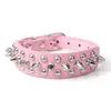 Hundhalsar Leases Super Cool Punk Style Pet Collar Rivet Anti-Bite Solid Color Justerbara tumstorlek Tillbehör 9 Färger Dog Leashesdog