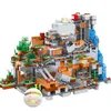 Der Mountain Cave Elevator Village Tree House Baustein mit Figuren kompatibel 21137 My World Bricks Set Geschenke Spielzeug G220524