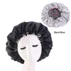 Silk Night Cap Hat Double côté porter des femmes couvercle de la tête Bonnette en satin pour beaux cheveux - réveillez-vous parfait quotidien 10 couleurs