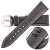 Watch Bands Genuine Leather Watchband 18 19 20 21 22 24mm Black Dark Brown Vintage Smooth Bracelet Band Strap Stainless Steel BuckleWatch He