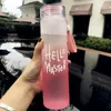 400ML High Borosilicate Glass Cup Frosted Personality Water Bottle Gradient Color Fashion juice Cups with Rope Leak-poof Bottle JLA12952