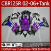 + Tank OEM Fairings för Honda CBR 125R CBR 125 R CC CBR125R 2002 2003 2004 2005 2006 BODY 124NO.99 CBR-125 NEW PURPLE CBR125RR 02-06 CBR-125R 125CC 02 03 04 05 06 Bodywork