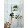 Tapisserier stora makrame växthängare lång spiralpotthållare hängande vägg planter korg dekorativ virkning tak hängande terrariumtapes