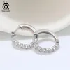 Hoop Huggie Sterling Silver Orees Boucles pour femmes Cumbic Zircon Round Earring 2022 Fashion Jewelry Gift RSE82HOOP HUGGIEHOOP