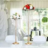 Kandelhouders stukken bruiloft decoratie bloemweg lood gouden acryl crystal tafeld centrum thuisbenodigdheden candlecandle
