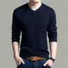 Spring Autumn Sweaters Pullover Men V Neck Men Sweater Casual Long Sleeve Brand Mens Slim Fit Knitted Sweaters Pullovers 220817