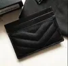 2022 Fashion Women Card Holder Lady Clutch Portfel Czarny mały skórzany torba kawiorowa torebka monety #3799