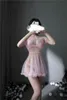 nxy 섹시한 속옷 긴 깎아 지른 깎아 지른 메쉬 스커트 섹스 의류 툴레 드레스 투명 브라 팬티 레오타드 에로틱 한 섹스 220506을 통해보십시오.