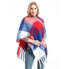 Szaliki Designerskie Kobiety Zima Plaid Poncho Square Pashmina Bandana Cashmere zagęszcza koc dzianiny ciepłe miękkie szale i okładki