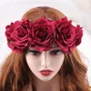 Decorative Flowers & Wreaths Crown Wedding Bridal Rose Cloth Imitation Flower Headdress Girls Crowns Hair HH015Decorative