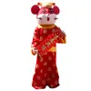 Maskottchenpuppenkostüm Neujahr MAUS Cartoon-Maskottchenkostüm Rotes ausgefallenes Karnevalskleid Tiermaskottchenbekleidung