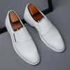 Män klänning skor casual affärsmode pu läder låg häl brittisk stil klassisk slip-on penny loafers zapatos de hombre