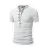 Мужские футболки прибытие футболка футболка мужчина T Homme 2022 Summer Fashion v Nece с коротким рукавом Henley European Style 6 Colors Size Men's Men's Men's