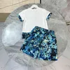new baby summer fashion short sleeve Shorts Set children's printed clothes boys' cotton half sleeve top